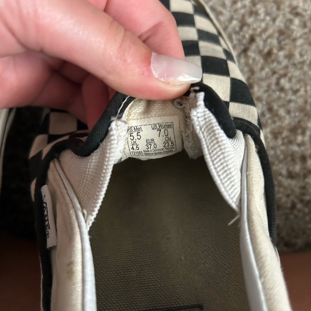 Black and white checkerboard vans size 7 women